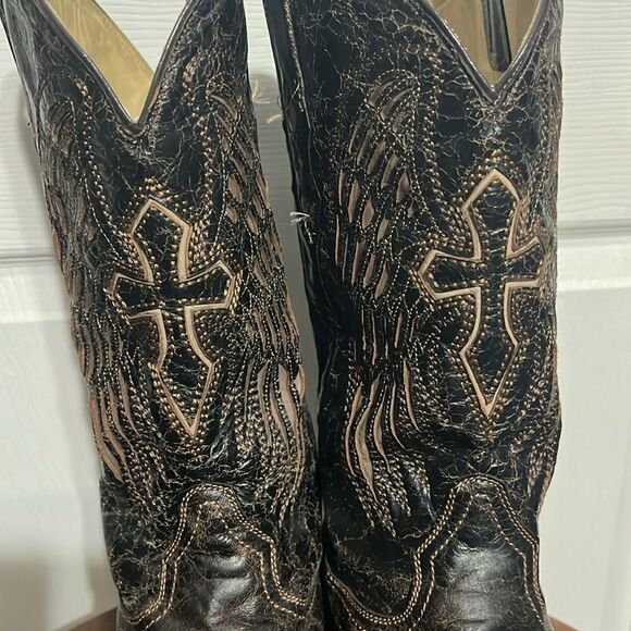 🔥CORRAL Hand Made Cross&Wings Leather Overlay Distressed Cowboy Western Boots - Picture 4 of 15
